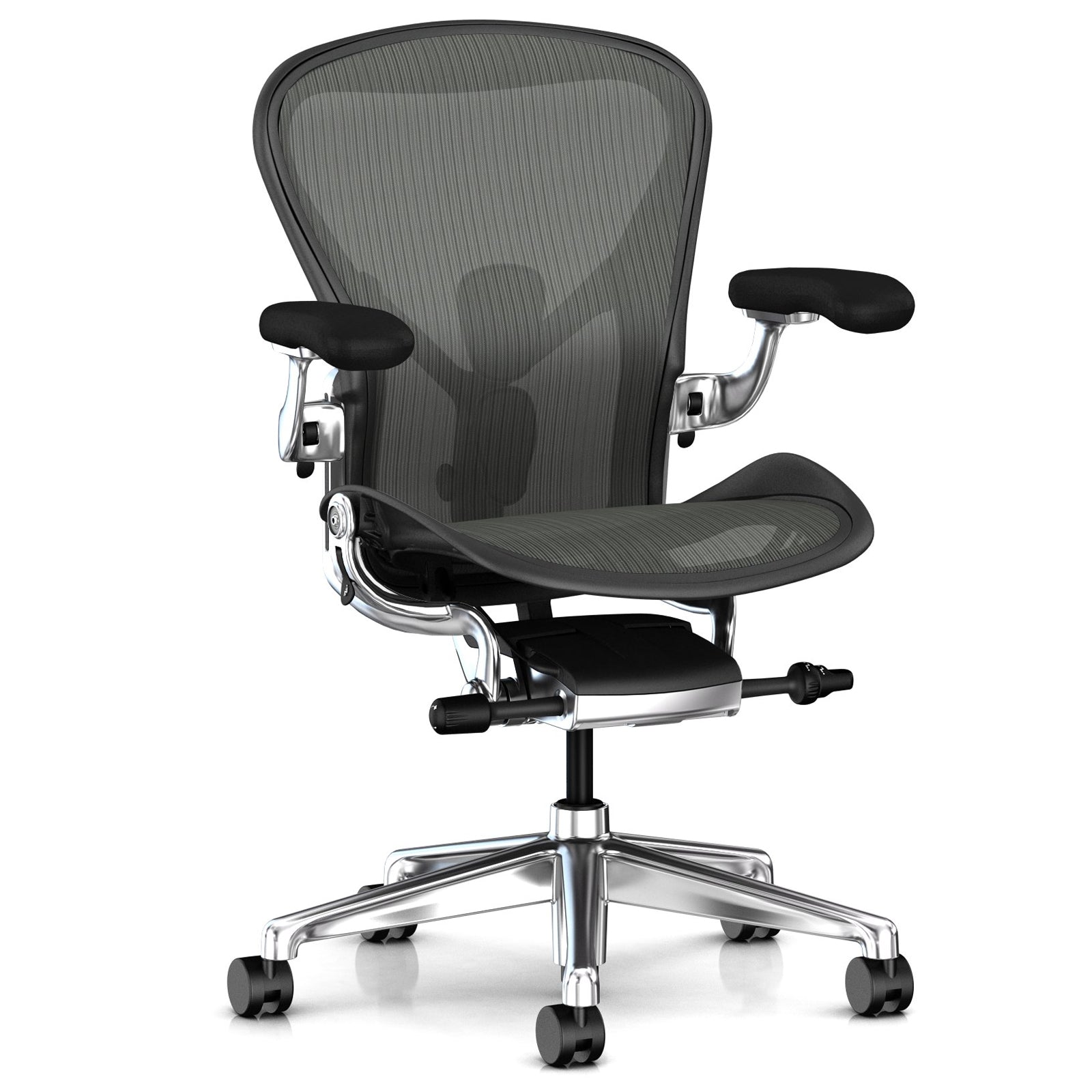 Herman Miller アーロンチェア グラファイト・ポリッシュドアルミニウム 堅床/カーペット用キャスター