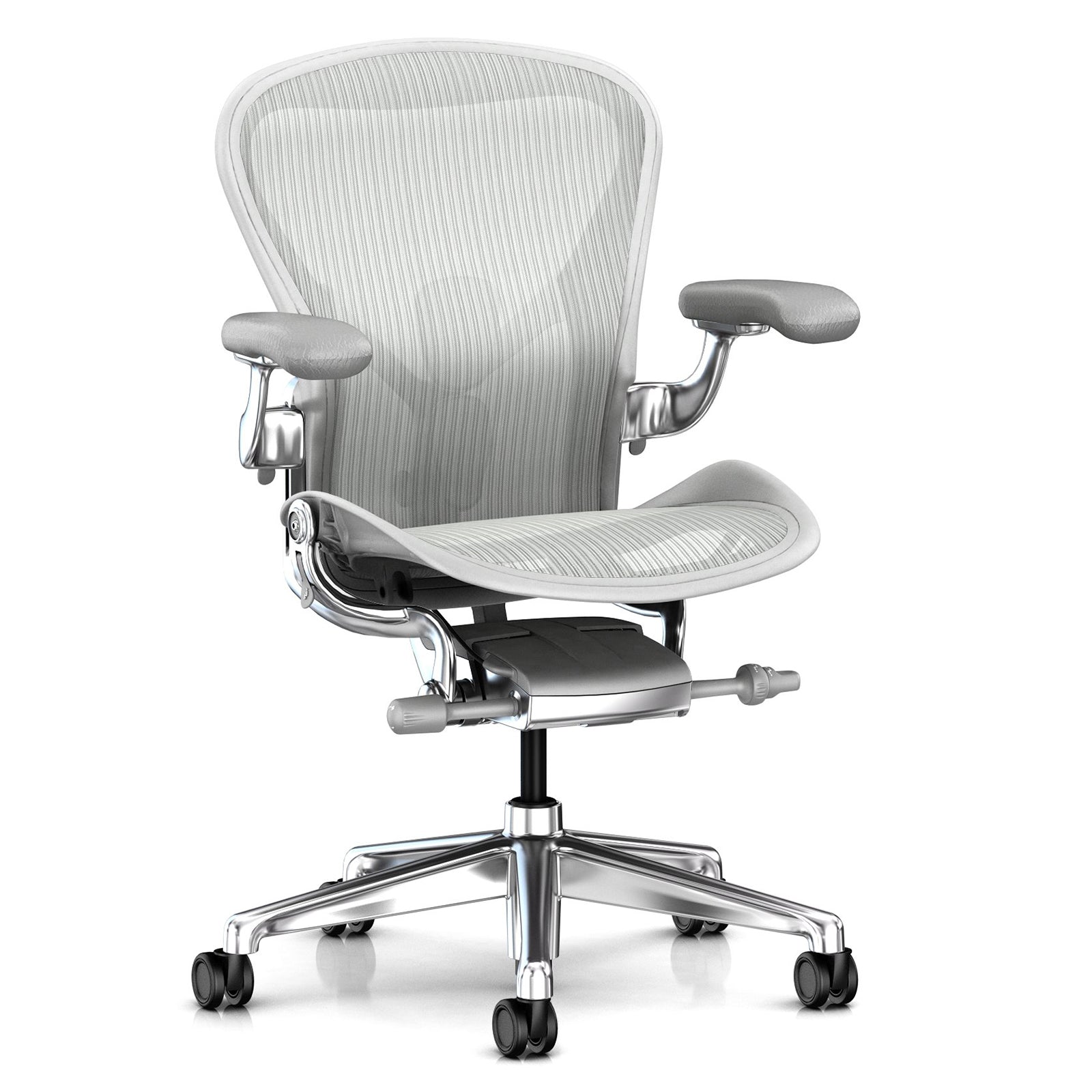 Herman Miller アーロンチェア ミネラル・ポリッシュドアルミニウム 堅床/カーペット用キャスター