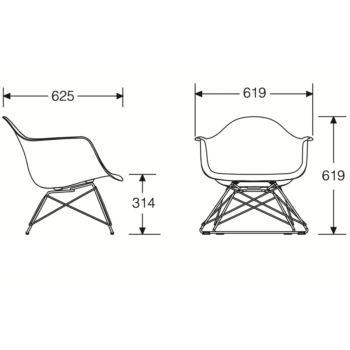 Herman Miller Eames Plastic Shell Low Wire Base Armchair イームズ プラスチック シェル ローワイヤーベース アームチェア