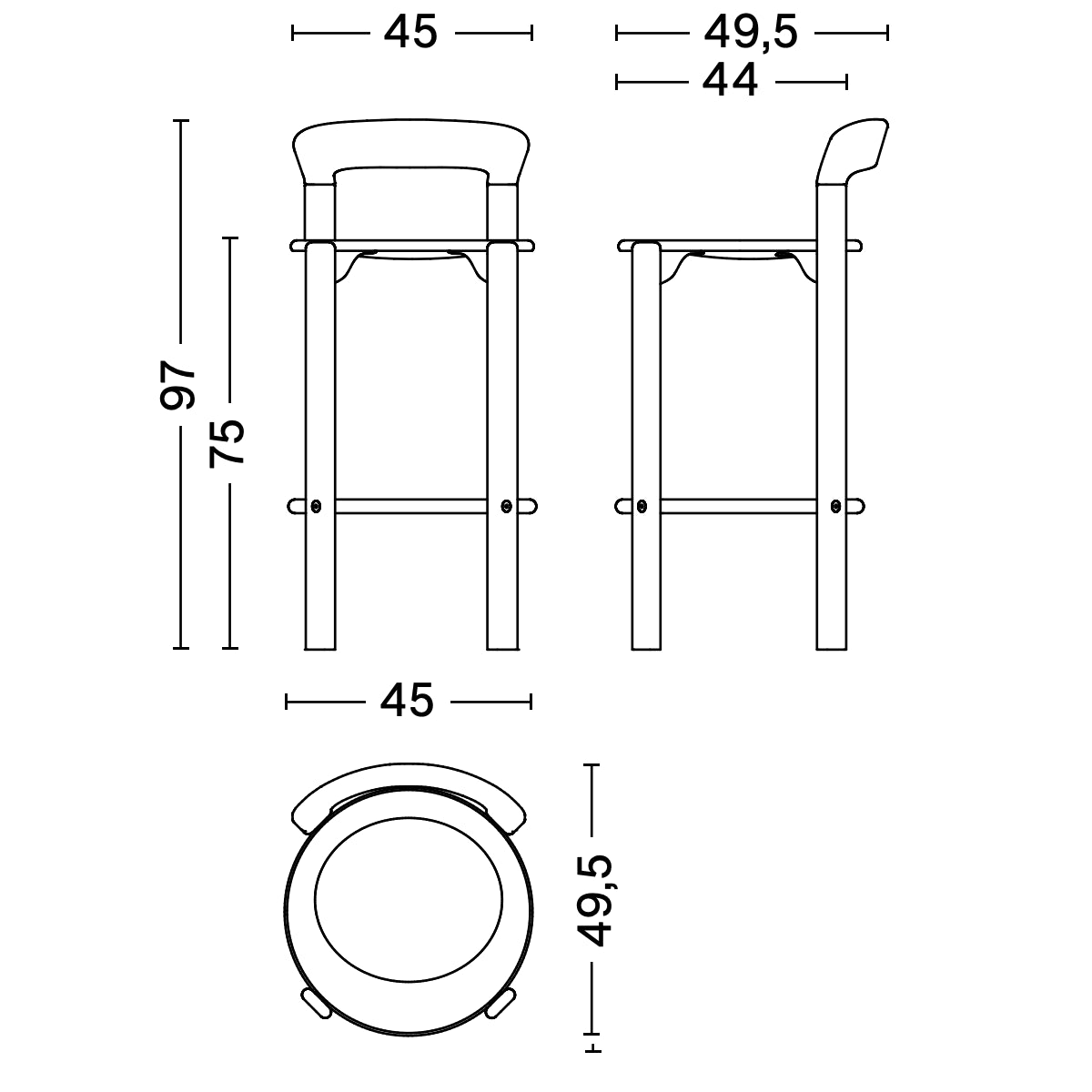 HAY REY BAR STOOL HIGH