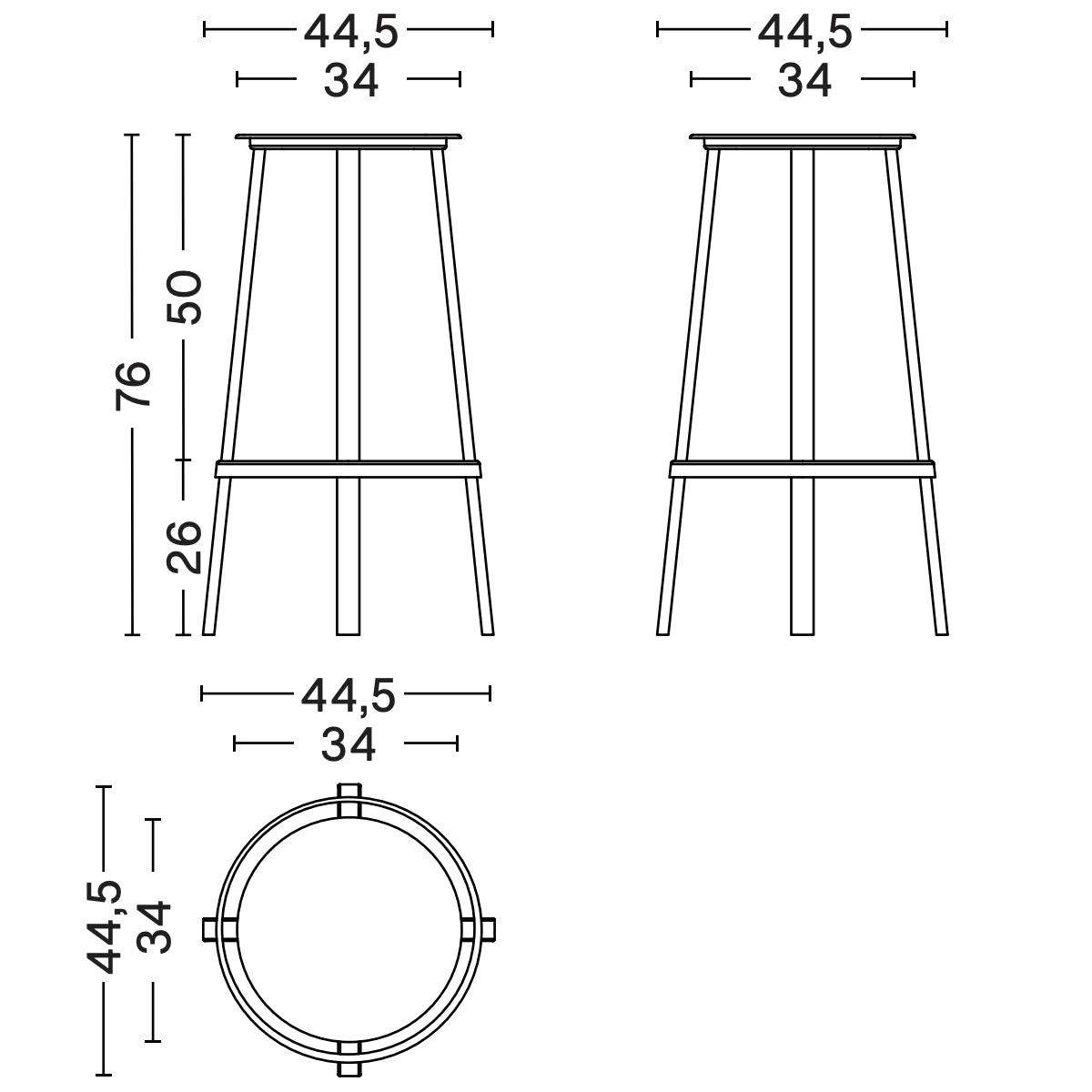HAY REVOLVER BAR STOOL HIGH