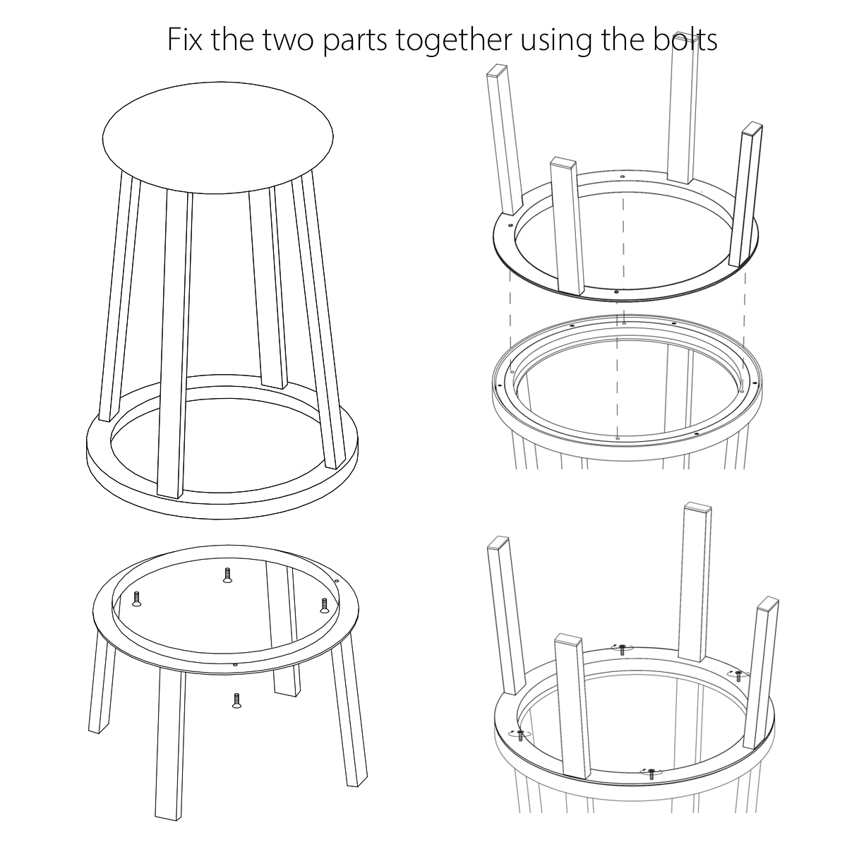 HAY REVOLVER BAR STOOL LOW