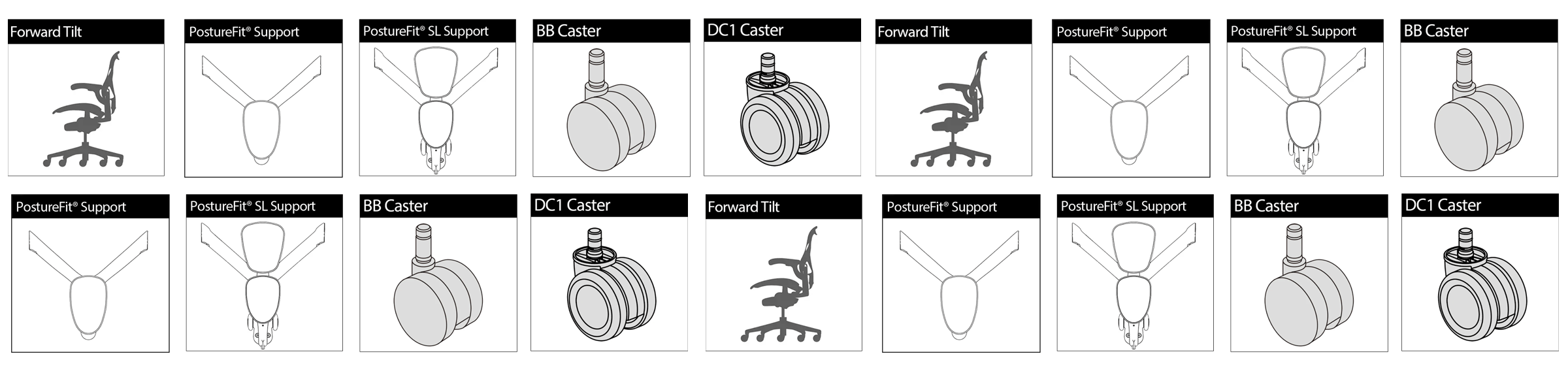 アーロンチェア製品番号のすべて
