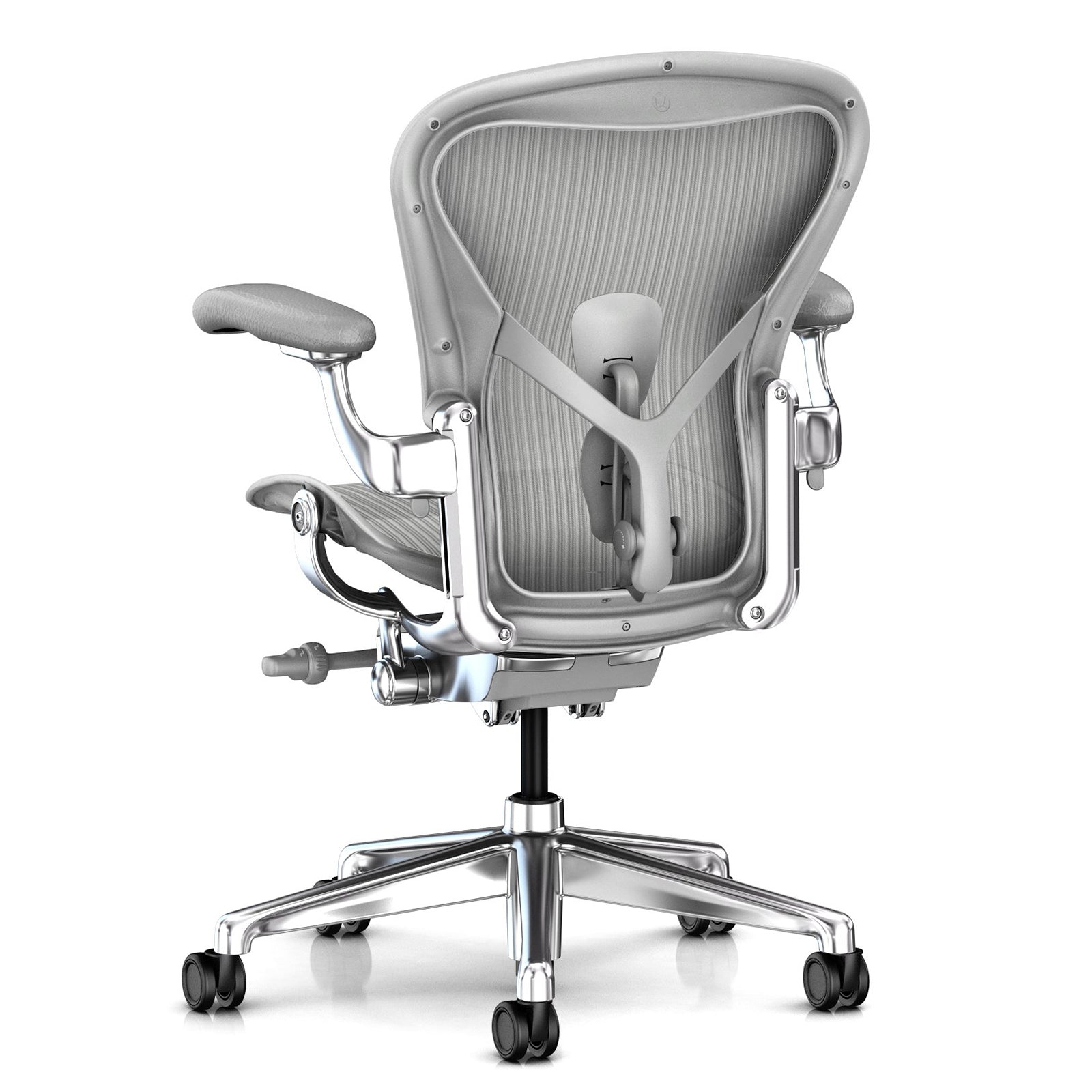 Herman Miller アーロンチェア ミネラル・ポリッシュドアルミニウム  堅床/カーペット用キャスター