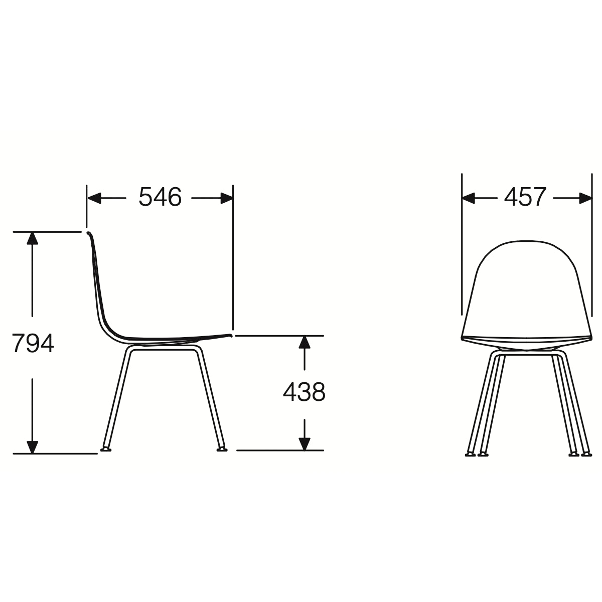 Herman Miller Eames Plastic Shell Side Chair 4legbase