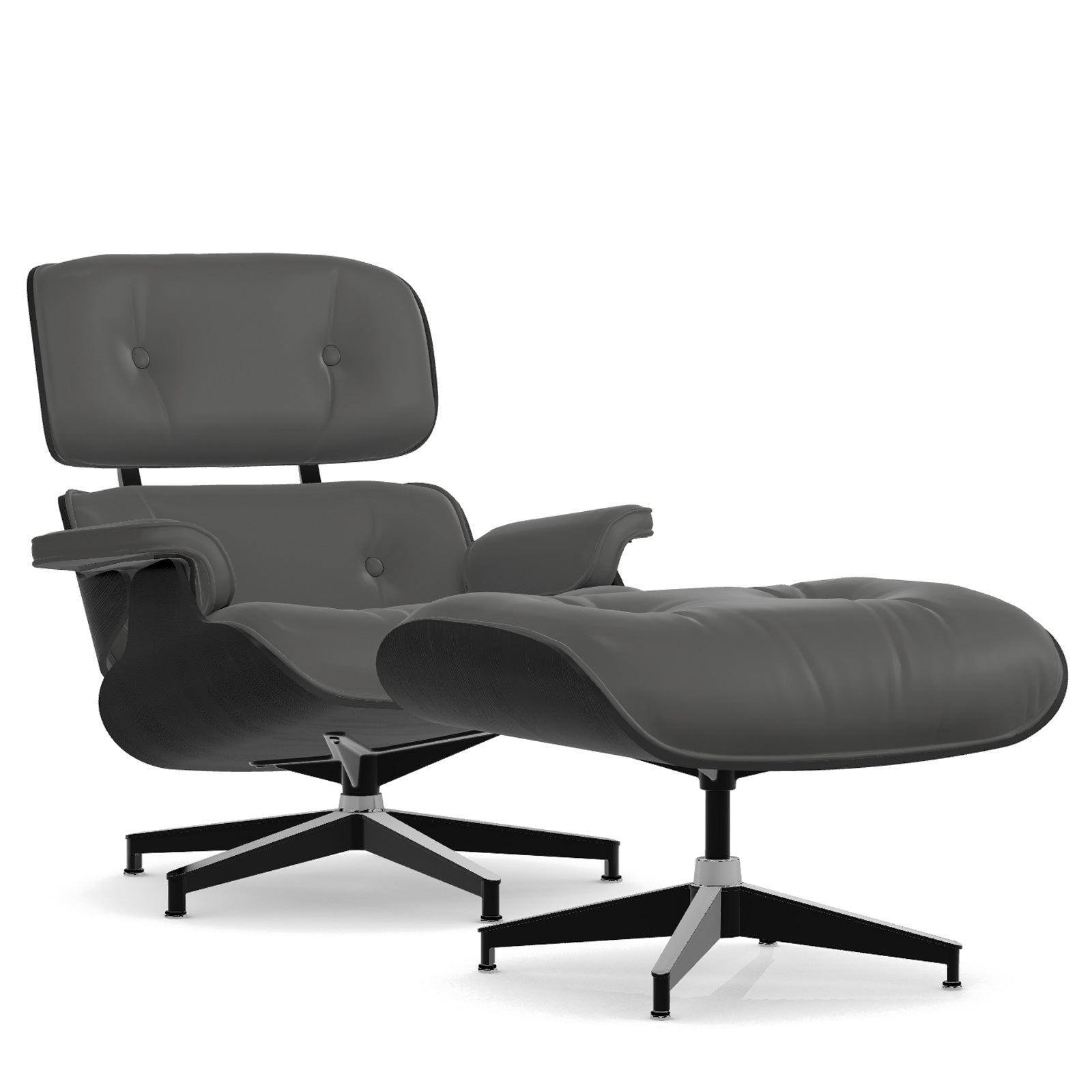 Herman Miller Eames Lounge Chair and Ottoman Graphite Lather