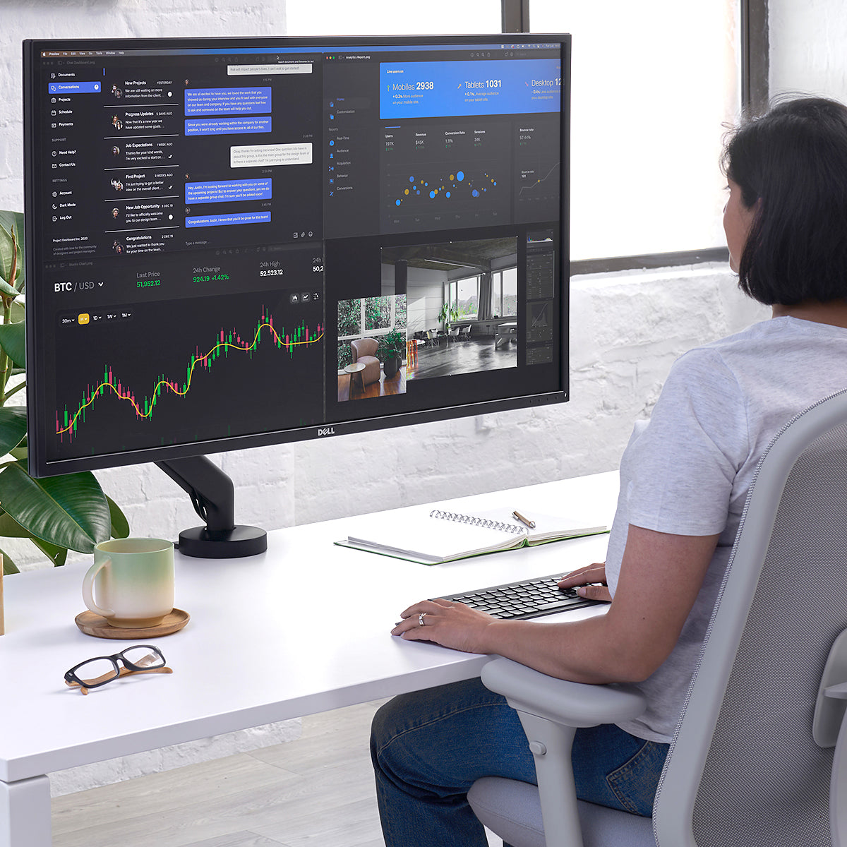 CBS floモニターアーム ブラック トップマウントクランプ フロー X モニターアーム Flo X Monitor Arm