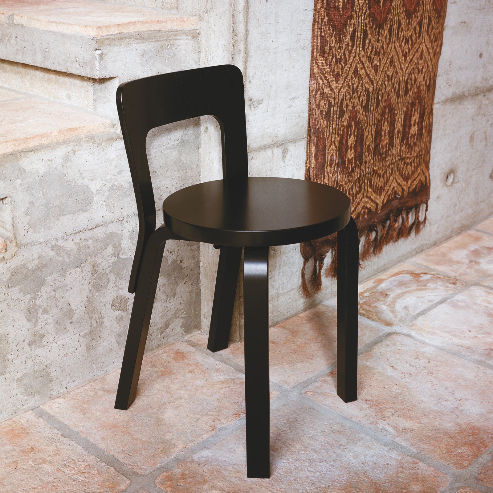 【極美品】artek アルテックチェア65 Chair ブラックリノリウム 極美品】artek アルテックチェア65 Chair ブラックリノリウム