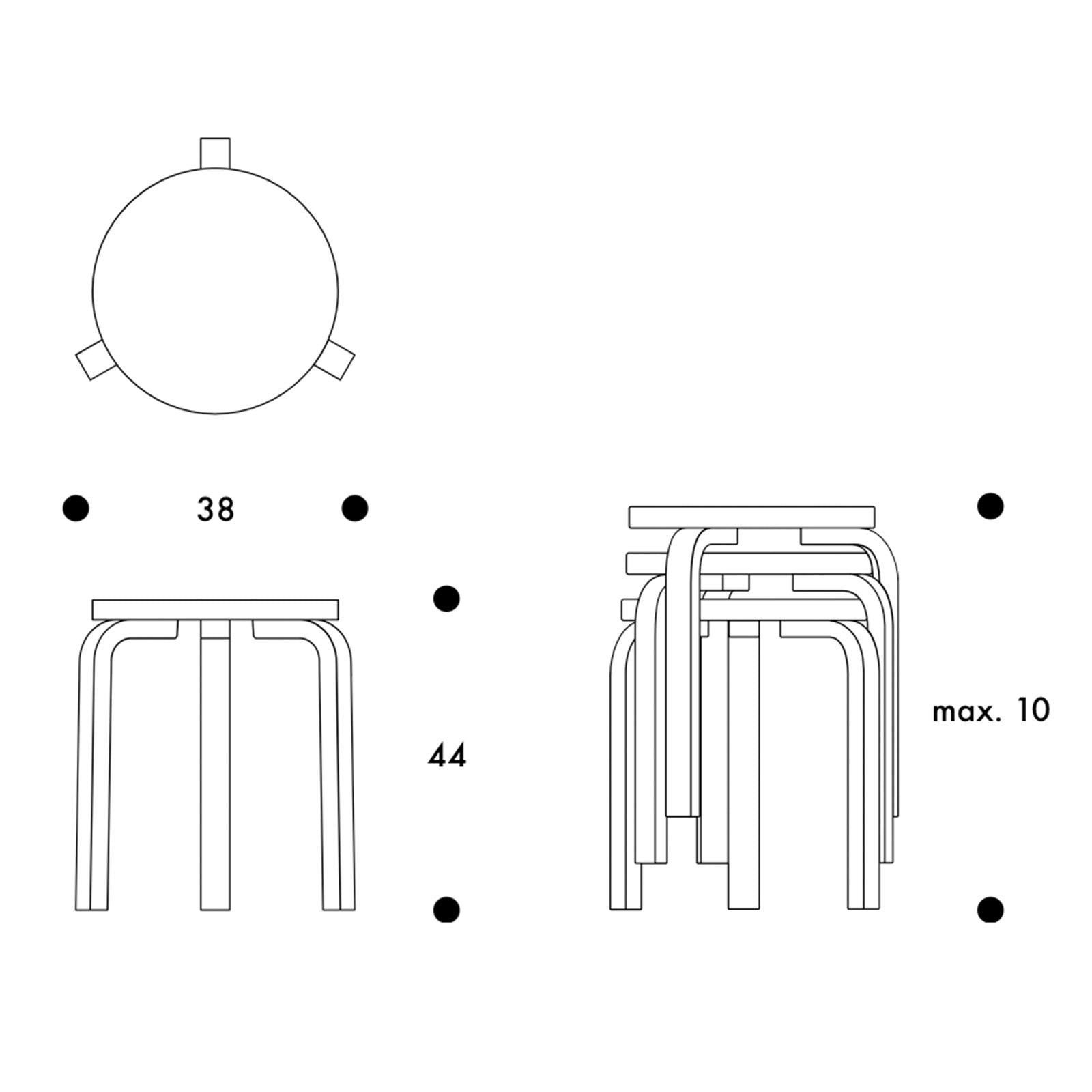 アルテック+マリメッコ スツール60