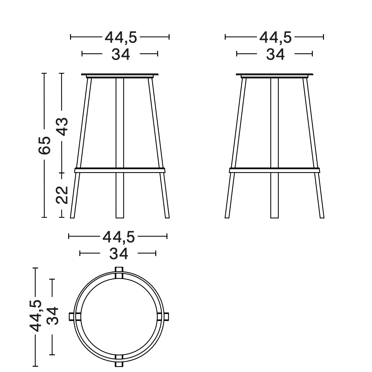 HAY   REVOLVER BAR STOOL LOW