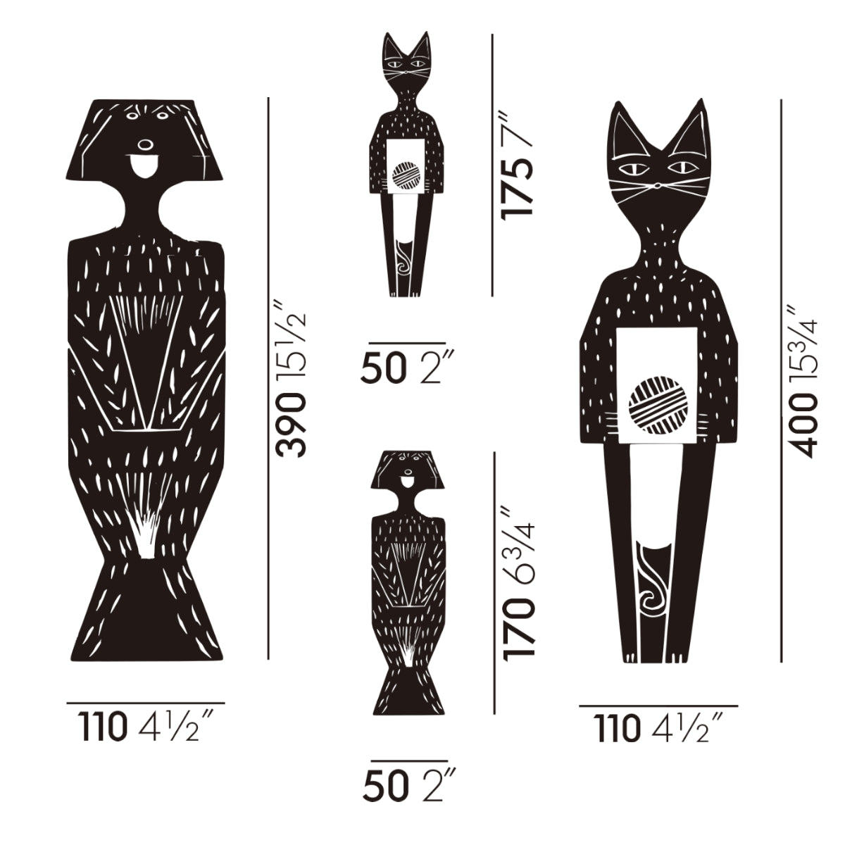 Vitra ヴィトラ Wooden Doll  Cat / Dog  ウッデンドール